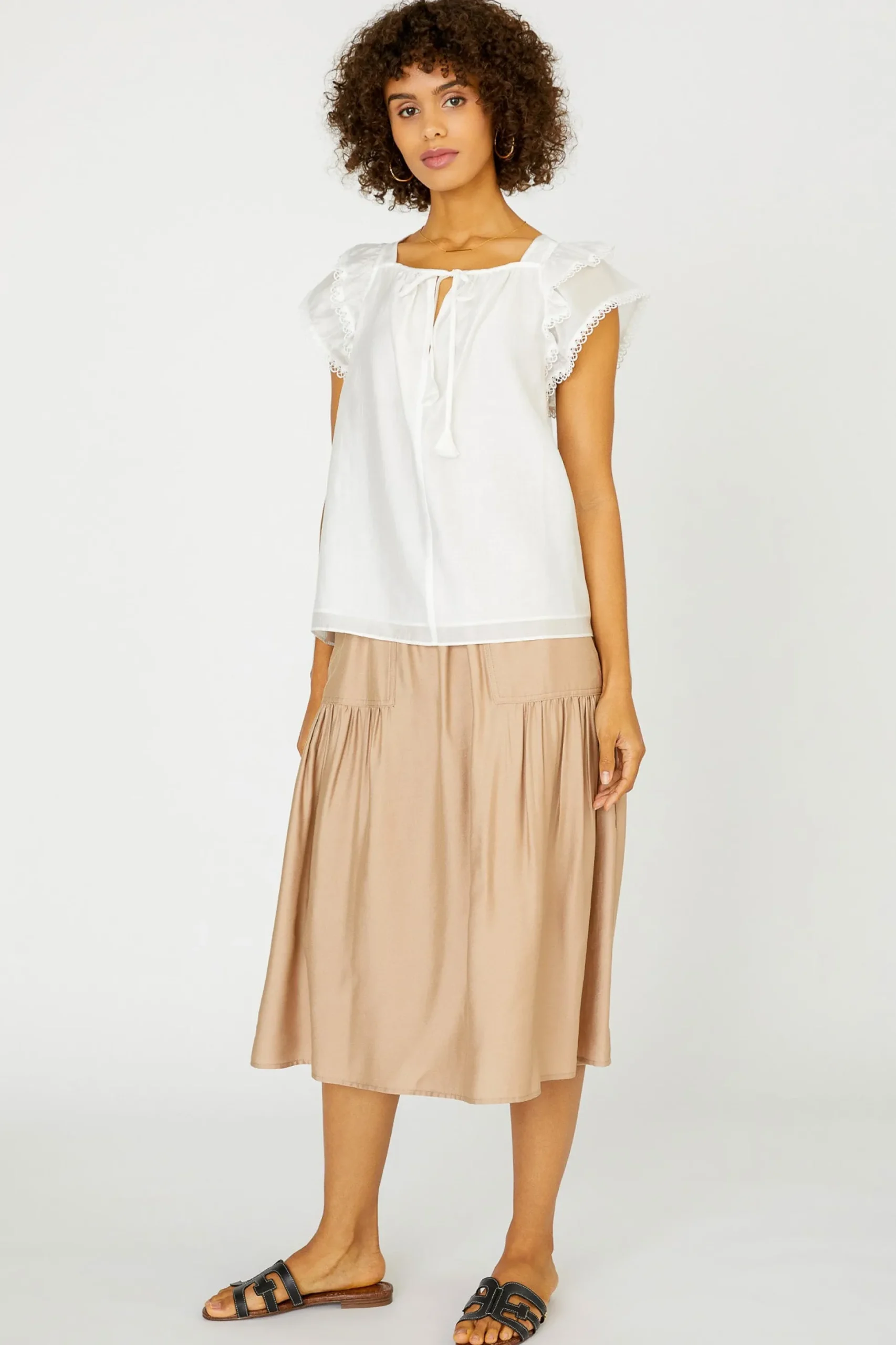 Peekaboo Flutter Sleeve Top