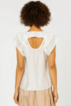 Peekaboo Flutter Sleeve Top