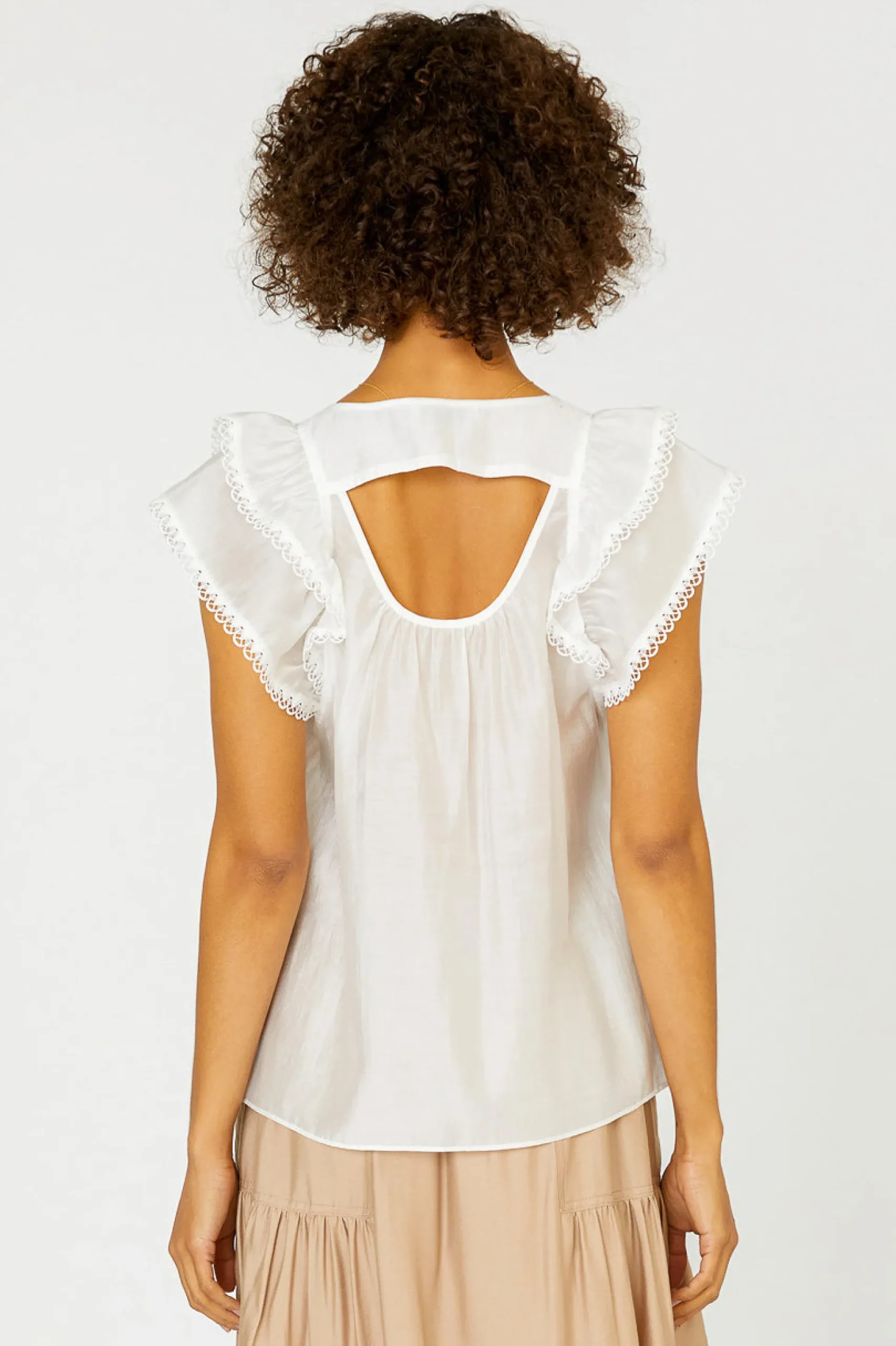 Peekaboo Flutter Sleeve Top