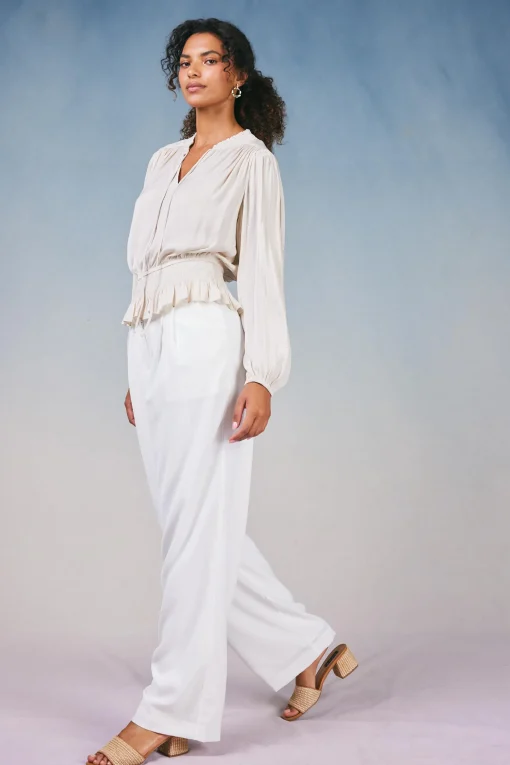 Peplum Collared Blouse