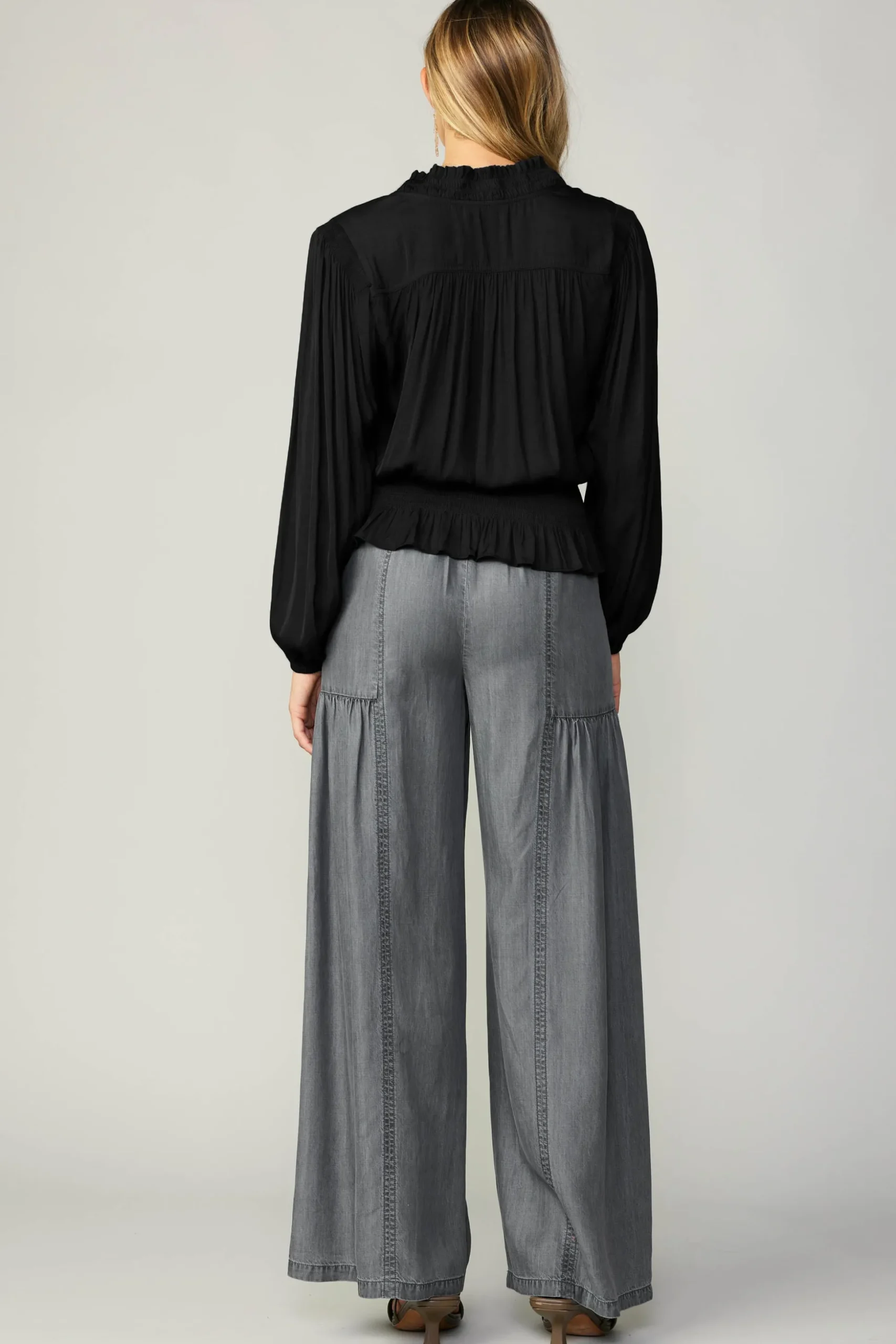 Peplum Collared Blouse