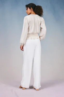Peplum Collared Blouse