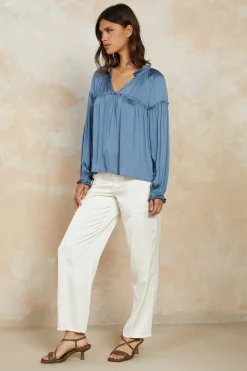 Picot Ruffled Blouse