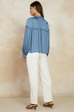 Picot Ruffled Blouse