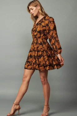 Picot Stitch Ruffled Mini Dress