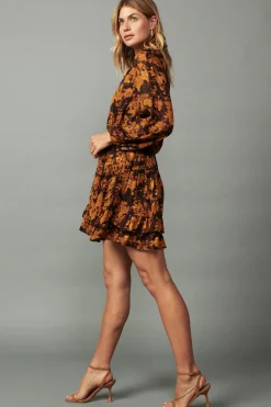 Picot Stitch Ruffled Mini Dress