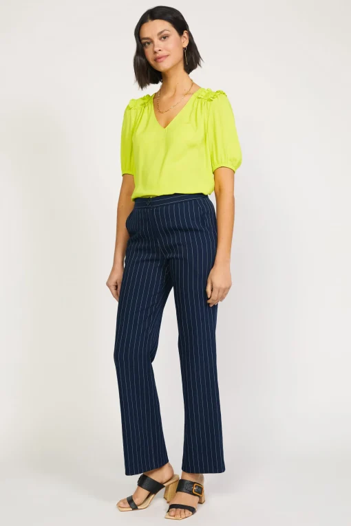Pinstriped Bootcut Pant