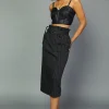 Pinstriped Midi Skirt