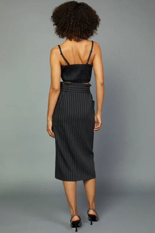 Pinstriped Midi Skirt