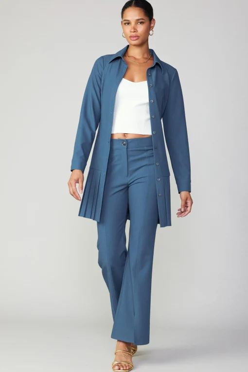Pintucked Split Hem Pant