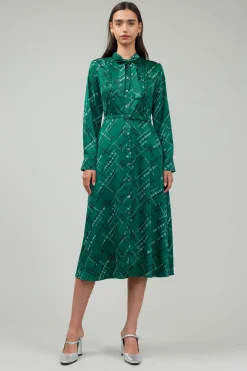Plaid Pattern Midi Dress
