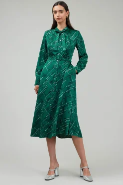 Plaid Pattern Midi Dress