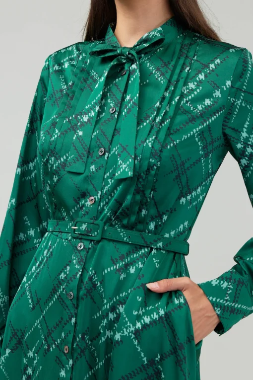 Plaid Pattern Midi Dress