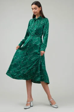 Plaid Pattern Midi Dress