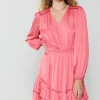 Pleat Detail Tiered Mini Dress