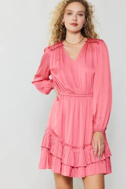 Pleat Detail Tiered Mini Dress