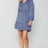 Pleat Detail Tiered Mini Dress