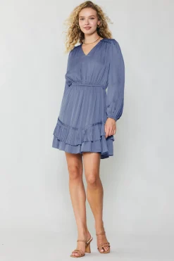 Pleat Detail Tiered Mini Dress