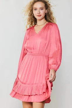 Pleat Detail Tiered Mini Dress
