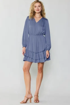 Pleat Detail Tiered Mini Dress