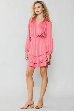 Pleat Detail Tiered Mini Dress