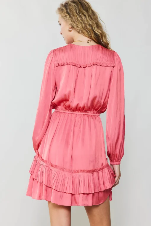 Pleat Detail Tiered Mini Dress