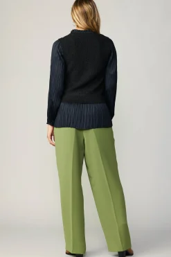 Pleated Blouse Sweater Vest