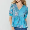 Pleated Botanical Top