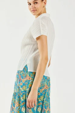 Pleated Button Down Top