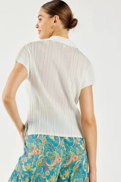 Pleated Button Down Top