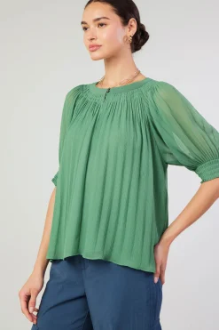 Pleated Cuff Blouse