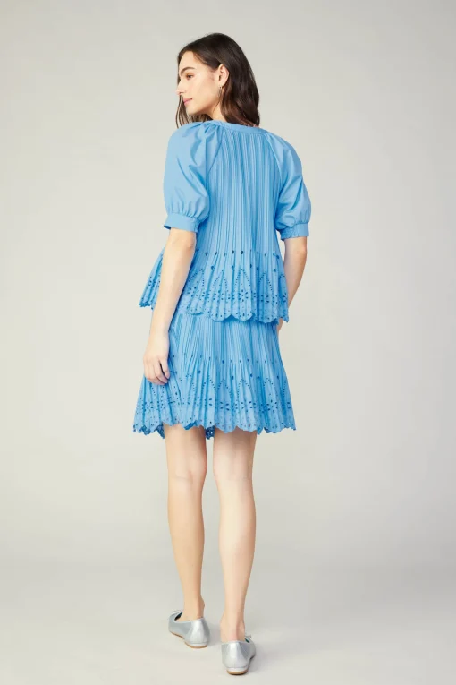 Pleated Eyelet Blouse