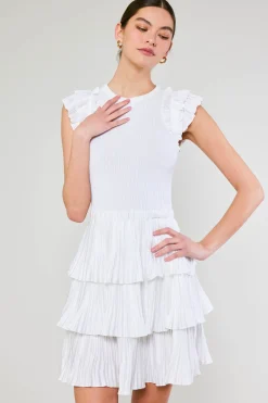 Pleated Skirt Sweater Dress