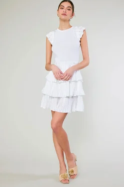 Pleated Skirt Sweater Dress