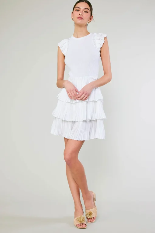 Pleated Skirt Sweater Dress