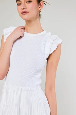 Pleated Skirt Sweater Dress
