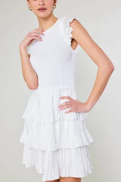 Pleated Skirt Sweater Dress