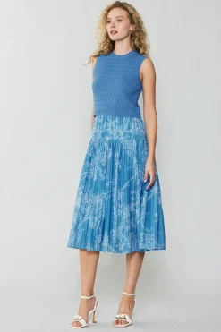 Pleated Skirt Sweater Dress
