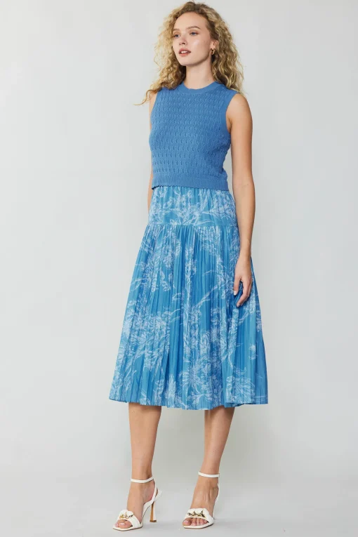 Pleated Skirt Sweater Dress