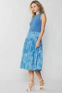 Pleated Skirt Sweater Dress