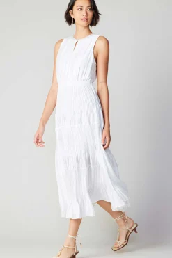 Pleated Sleeveless Maxi Dress