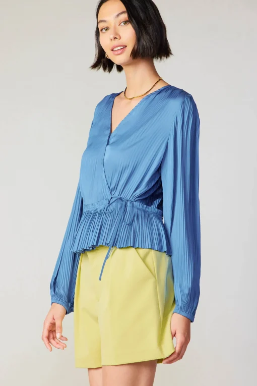 Pleated Wrap Top