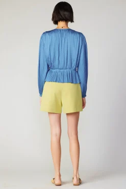 Pleated Wrap Top