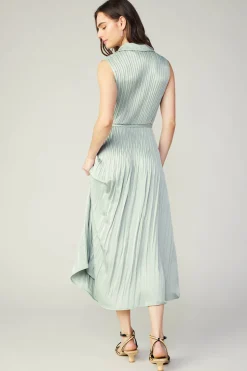 Plisse Buttondown Dress