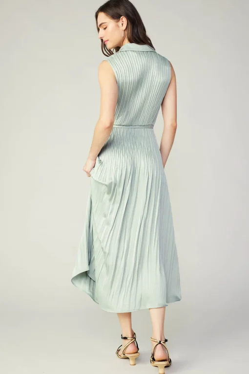 Plisse Buttondown Dress