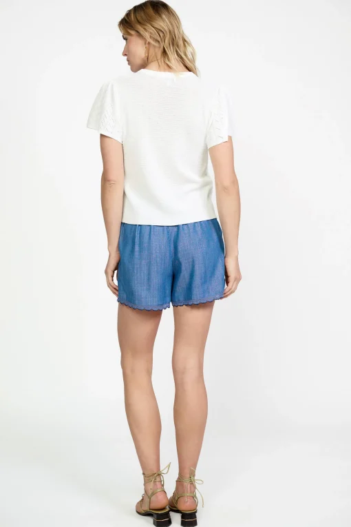 Pointelle Knit Sweater Top