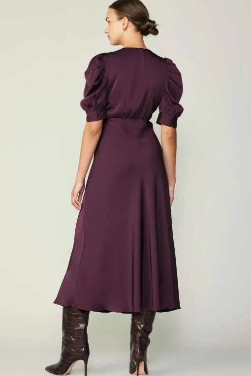 Puff Sleeve Midi Dress