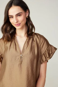 Raglan Sleeve Button Blouse