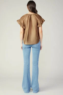 Raglan Sleeve Button Blouse