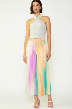Rainbow Painterly Wide Leg Pants